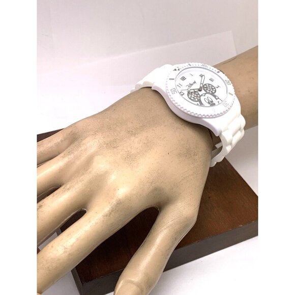 Disney Mickey Mouse Women's Watch White Dial Rubber Band Quartz 39mm - Picture 4 of 14